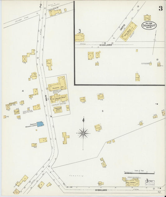 Sanborn Fire Insurance Map from Ogunquit, York County, Maine (1906), Sheet #0003 - Historic Sanborn Fire Insurance Map Print, vintage old map wall art, antique decor, genealogy gift, Maine Maine map