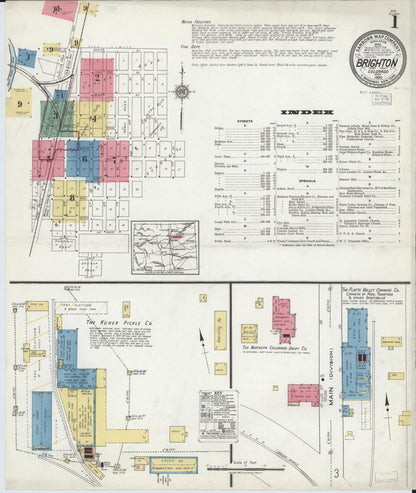 Sanborn Fire Insurance Map from Brighton, Adams County, Colorado (1920), Sheet #0001 - Complete Map Set gallery image, historic Sanborn map, vintage wall art, Colorado Colorado