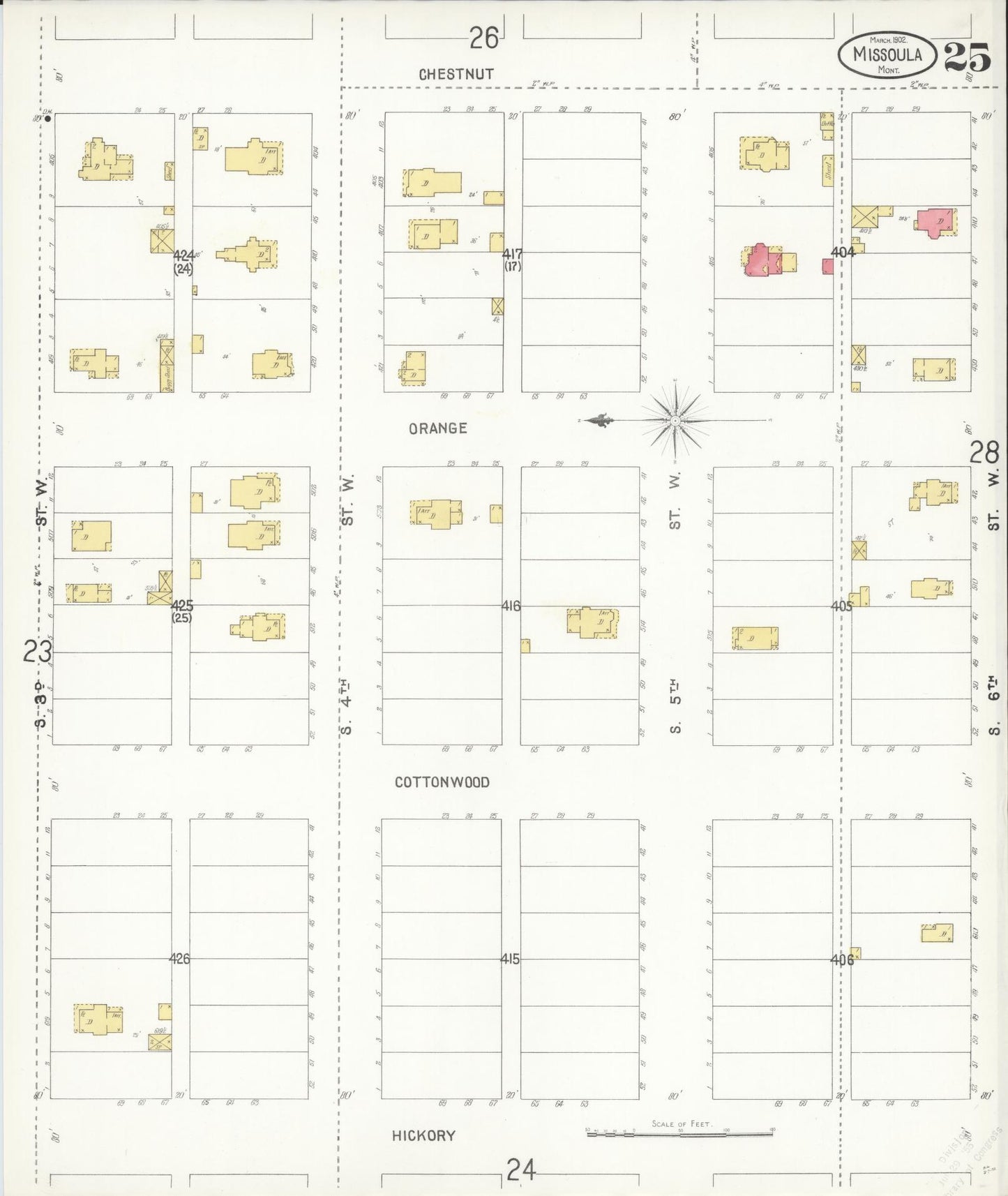 Sanborn Fire Insurance Map from Missoula, Missoula County, Montana (1902), Sheet #0025 - Complete Map Set gallery image, historic Sanborn map, vintage wall art, Montana Montana