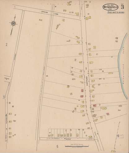 Sanborn Fire Insurance Map from Wethersfield, Hartford County, Connecticut (1922), Sheet #0003 - Complete Map Set gallery image, historic Sanborn map, vintage wall art, Connecticut Connecticut