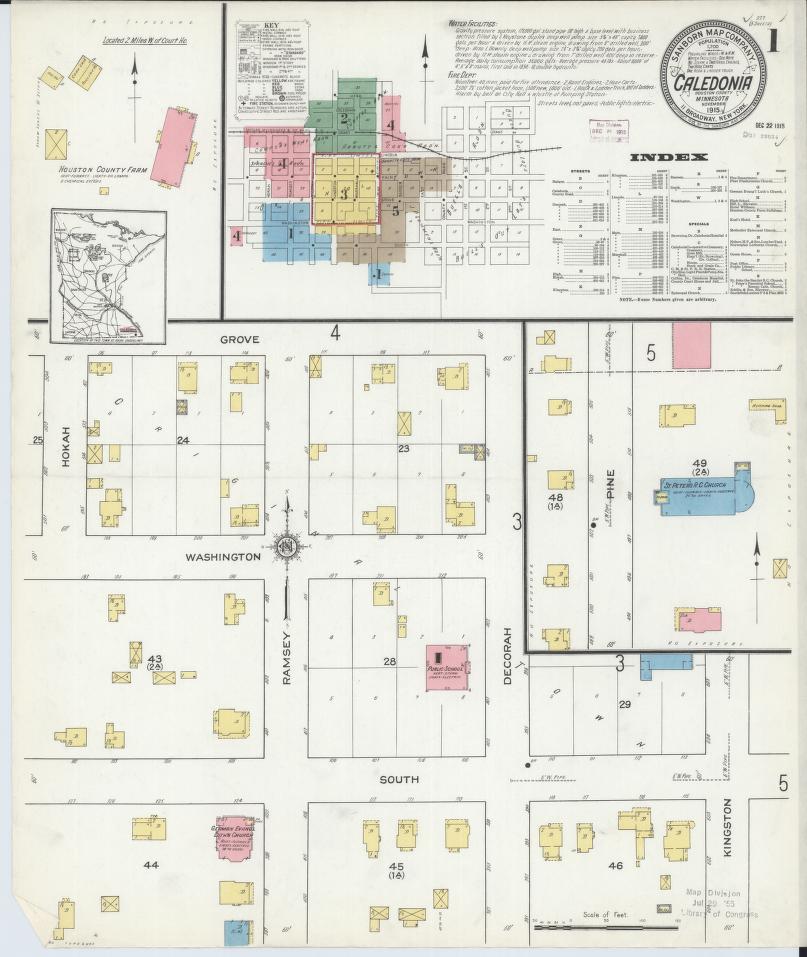 Sanborn Fire Insurance Map from Caledonia, Houston County, Minnesota. (1915) – Map View