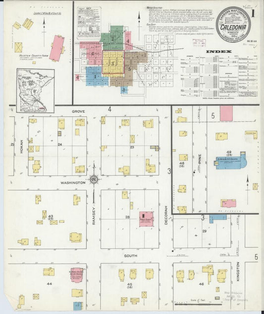 Sanborn Fire Insurance Map from Caledonia, Houston County, Minnesota. (1915) – Map View