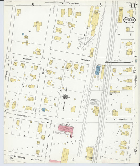 Sanborn Fire Insurance Map from Sturgis, Saint Joseph County, Michigan (1911), Sheet #0011 - Historic Sanborn Fire Insurance Map Print, vintage old map wall art, antique decor, genealogy gift, Michigan Michigan map