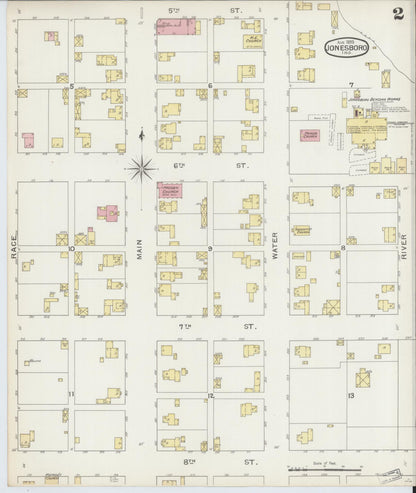 Sanborn Fire Insurance Map from Jonesboro, Grant County, Indiana (1893), Sheet #0002 - Complete Map Set gallery image, historic Sanborn map, vintage wall art, Indiana Indiana