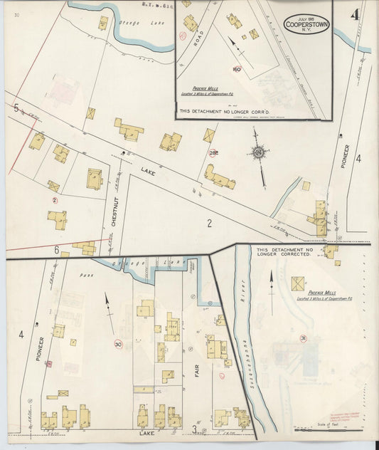 Sanborn Fire Insurance Map from Cooperstown, Otsego County, New York (1949), Sheet #0004 - Historic Sanborn Fire Insurance Map Print, vintage old map wall art, antique decor, genealogy gift, New York New York map