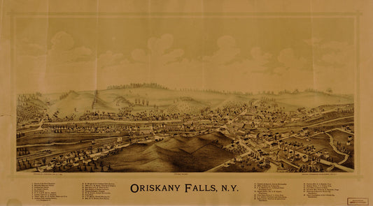 Oriskany Falls, N.Y. (1891) – Historic Bird’s-Eye View Panorama Print