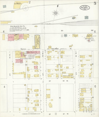 Sanborn Fire Insurance Map from Kalispell, Flathead County, Montana (1903), Sheet #0005 - Complete Map Set gallery image, historic Sanborn map, vintage wall art, Montana Montana