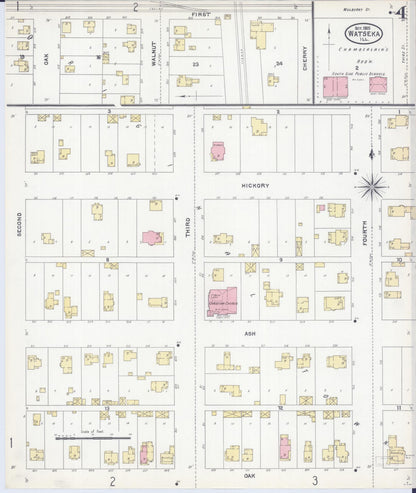 Sanborn Fire Insurance Map from Watseka, Iroquois County, Illinois (1905), Sheet #0004 - Complete Map Set gallery image, historic Sanborn map, vintage wall art, Illinois Illinois