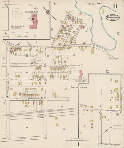 Sanborn Fire Insurance Map from Haverstraw, Rockland County, New York (1921), Sheet #0011 - Historic Sanborn Fire Insurance Map Print, vintage old map wall art, antique decor, genealogy gift, New York New York map