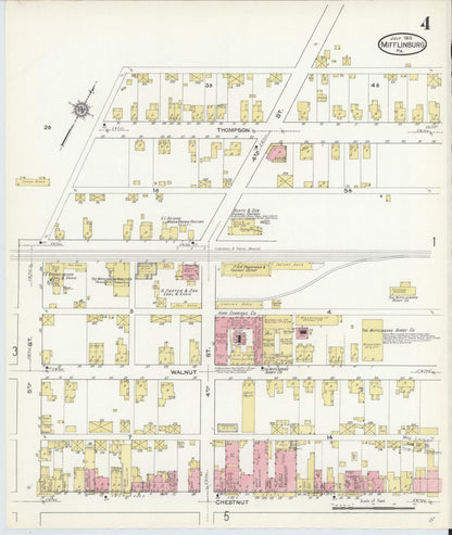 Sanborn Fire Insurance Map from Mifflinburg, Union County, Pennsylvania (1913), Sheet #0004 - Historic Sanborn Fire Insurance Map Print, vintage old map wall art, antique decor, genealogy gift, Pennsylvania Pennsylvania map