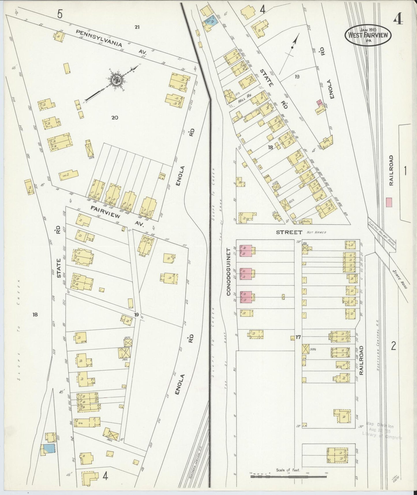 Sanborn Fire Insurance Map from West Fairview, Cumberland County, Pennsylvania (1910), Sheet #0004 - Complete Map Set gallery image, historic Sanborn map, vintage wall art, Pennsylvania Pennsylvania