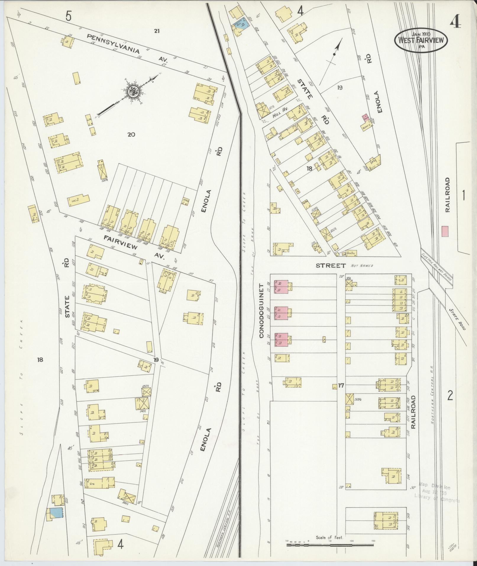 Sanborn Fire Insurance Map from West Fairview, Cumberland County, Pennsylvania (1910), Sheet #0004 - Complete Map Set gallery image, historic Sanborn map, vintage wall art, Pennsylvania Pennsylvania