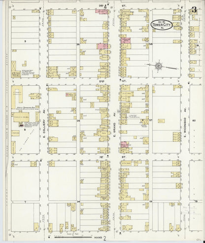 Sanborn Fire Insurance Map from Tower City, Schuylkill County, Pennsylvania (1911), Sheet #0003 - Complete Map Set gallery image, historic Sanborn map, vintage wall art, Pennsylvania Pennsylvania