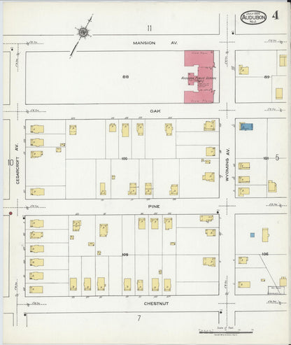 Sanborn Fire Insurance Map from Audubon, Camden County, New Jersey (1920), Sheet #0004 - Complete Map Set gallery image, historic Sanborn map, vintage wall art, New Jersey New Jersey