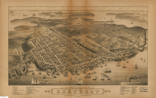 Bird's eye view of Eastport, Washington Co., Maine. (1879) – Historic Bird’s-Eye View Panorama Print