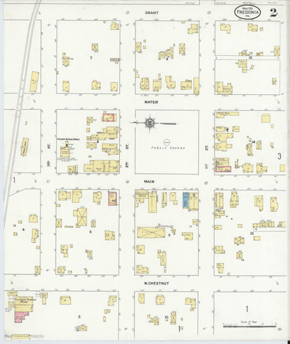 Sanborn Fire Insurance Map from Fredonia, Mercer County, Pennsylvania (1911), Sheet #0002 - Complete Map Set gallery image, historic Sanborn map, vintage wall art, Pennsylvania Pennsylvania
