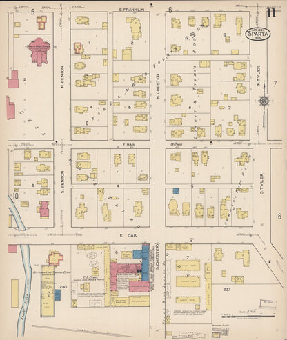Sanborn Fire Insurance Map from Sparta, Monroe County, Wisconsin (1922), Sheet #0011 - Historic Sanborn Fire Insurance Map Print, vintage old map wall art, antique decor, genealogy gift, Wisconsin Wisconsin map