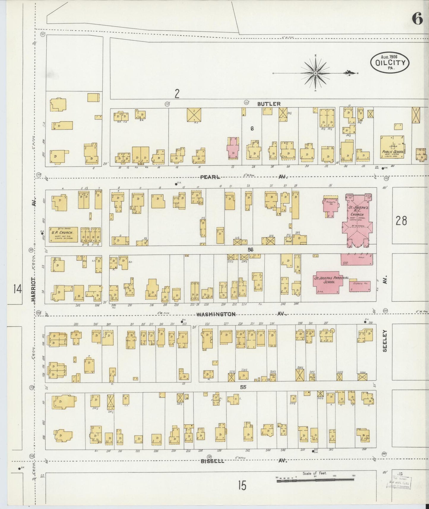 Sanborn Fire Insurance Map from Oil City, Venango County, Pennsylvania (1906), Sheet #0006 - Complete Map Set gallery image, historic Sanborn map, vintage wall art, Pennsylvania Pennsylvania