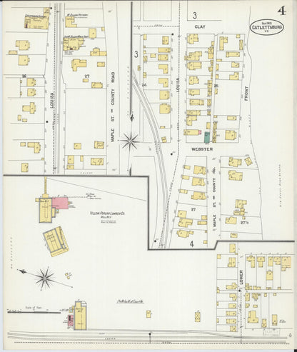 Sanborn Fire Insurance Map from Catlettsburg, Boyd County, Kentucky (1901), Sheet #0004 - Complete Map Set gallery image, historic Sanborn map, vintage wall art, Kentucky Kentucky