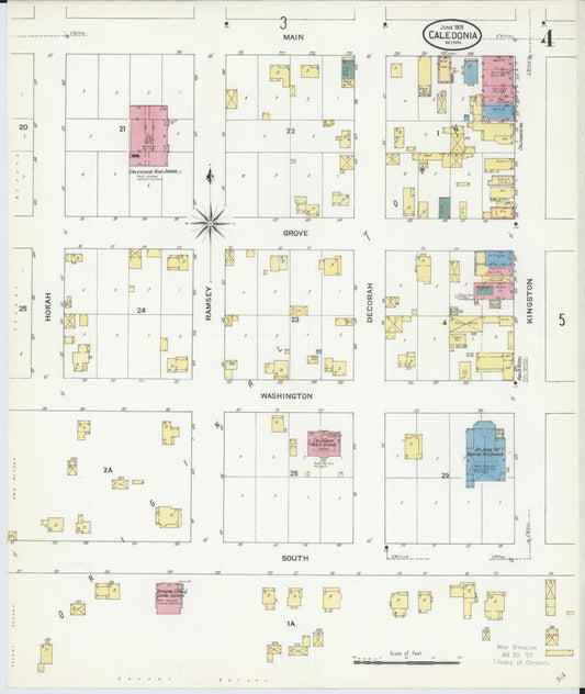 Sanborn Fire Insurance Map from Caledonia, Houston County, Minnesota (1909), Sheet #0004 - Historic Sanborn Fire Insurance Map Print, vintage old map wall art, antique decor, genealogy gift, Minnesota Minnesota map