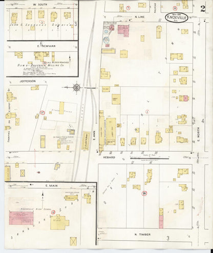 Sanborn Fire Insurance Map from Knoxville, Knox County, Illinois (1944), Sheet #0002 - Complete Map Set gallery image, historic Sanborn map, vintage wall art, Illinois Illinois