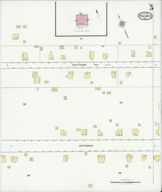 Sanborn Fire Insurance Map from Palmer, Ellis County, Texas (1921), Sheet #0005 - Historic Sanborn Fire Insurance Map Print, vintage old map wall art, antique decor, genealogy gift, Texas Texas map