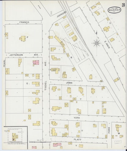 Sanborn Fire Insurance Map from Warren, Jo Daviess County, Illinois (1893), Sheet #0003 - Complete Map Set gallery image, historic Sanborn map, vintage wall art, Illinois Illinois