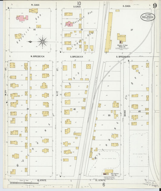 Sanborn Fire Insurance Map from Delphos, Van Wert And Allen Counties, Ohio (1899), Sheet #0009 - Historic Sanborn Fire Insurance Map Print, vintage old map wall art, antique decor, genealogy gift, Ohio Ohio map