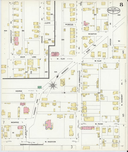 Sanborn Fire Insurance Map from Rochester, Beaver County, Pennsylvania (1908), Sheet #0008 - Complete Map Set gallery image, historic Sanborn map, vintage wall art, Pennsylvania Pennsylvania
