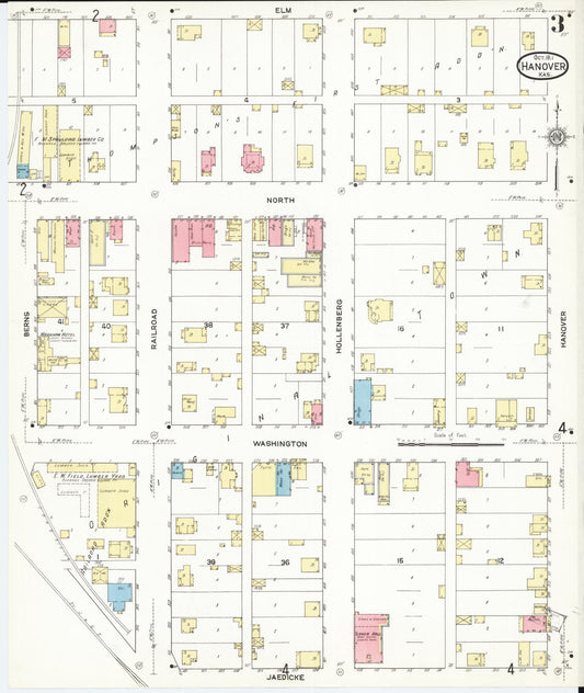 Sanborn Fire Insurance Map from Hanover, Washington County, Kansas (1911), Sheet #0003 - Historic Sanborn Fire Insurance Map Print, vintage old map wall art, antique decor, genealogy gift, Kansas Kansas map