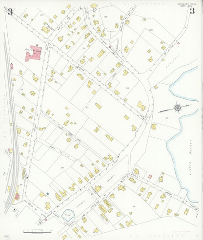 Sanborn Fire Insurance Map from Cohasset, Norfolk County, Massachusetts (1935), Sheet #0003 - Complete Map Set gallery image, historic Sanborn map, vintage wall art, Massachusetts Massachusetts