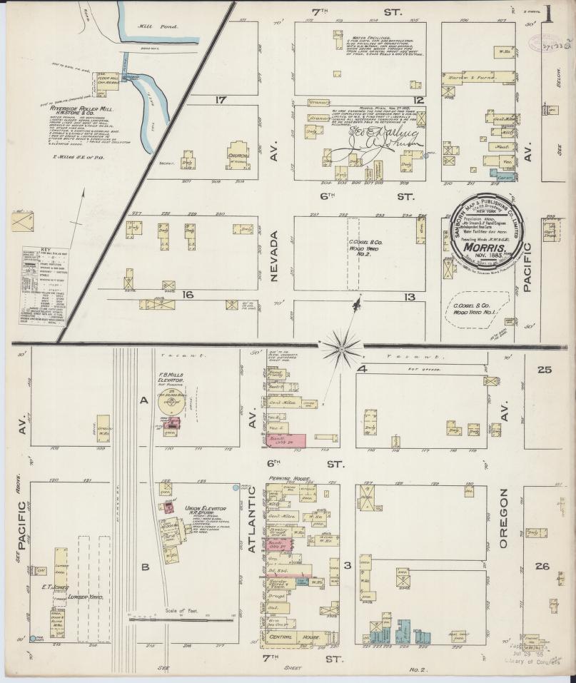 Sanborn Fire Insurance Map from Morris, Stevens County, Minnesota. (1885) – Map View