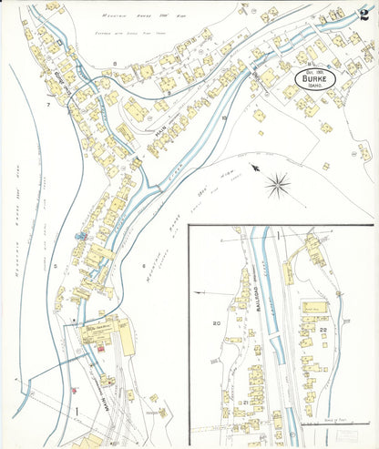 Sanborn Fire Insurance Map from Burke, Shoshone County, Idaho (1901), Sheet #0002 - Complete Map Set gallery image, historic Sanborn map, vintage wall art, Idaho Idaho