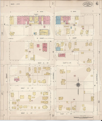 Sanborn Fire Insurance Map from Goldendale, Klickitat County, Washington (1941), Sheet #0006 - Complete Map Set gallery image, historic Sanborn map, vintage wall art, Washington Washington