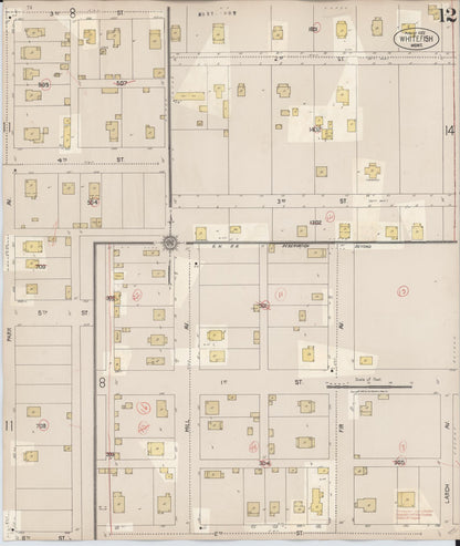 Sanborn Fire Insurance Map from Whitefish, Flathead County, Montana (1932), Sheet #0012 - Complete Map Set gallery image, historic Sanborn map, vintage wall art, Montana Montana