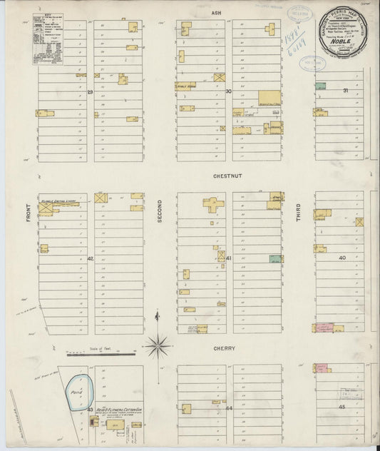 Sanborn Fire Insurance Map from Noble, Cleveland County, Oklahoma (1898), Sheet #0001 - Historic Sanborn Fire Insurance Map Print, vintage old map wall art, antique decor, genealogy gift, Oklahoma Oklahoma map