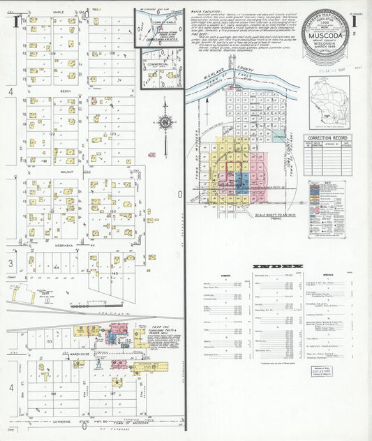 Sanborn Fire Insurance Map from Muscoda, Grant County, Wisconsin (1949), Sheet #0001 - Historic Sanborn Fire Insurance Map Print, vintage old map wall art, antique decor, genealogy gift, Wisconsin Wisconsin map