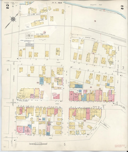 Sanborn Fire Insurance Map from Tupper Lake, Franklin County, New York (1950), Sheet #0002 - Historic Sanborn Fire Insurance Map Print, vintage old map wall art, antique decor, genealogy gift, New York New York map