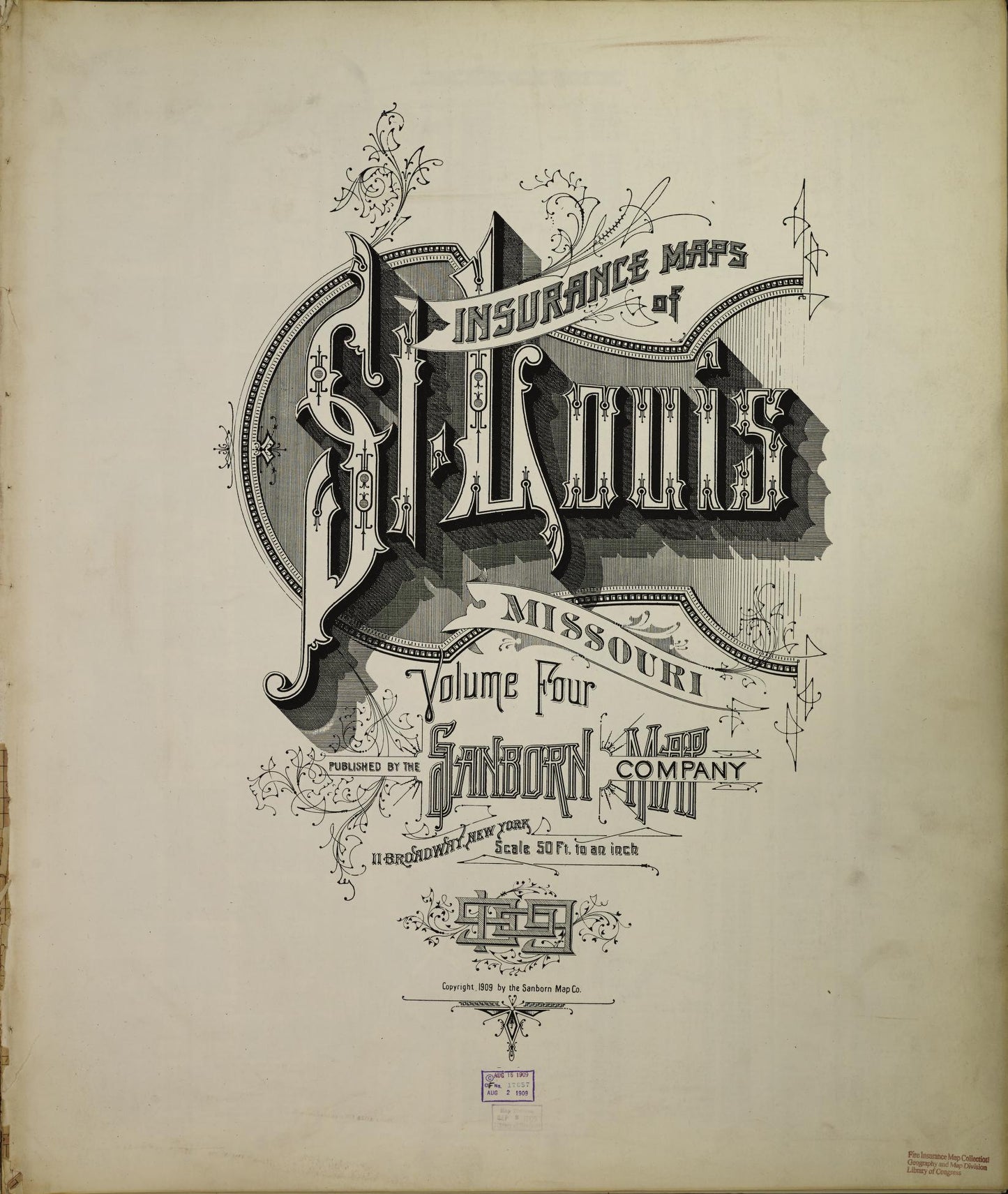 Sanborn Fire Insurance Map from Saint Louis, Independent City, Missouri (1909), Sheet #0001 - Complete Map Set gallery image, historic Sanborn map, vintage wall art, Missouri Missouri