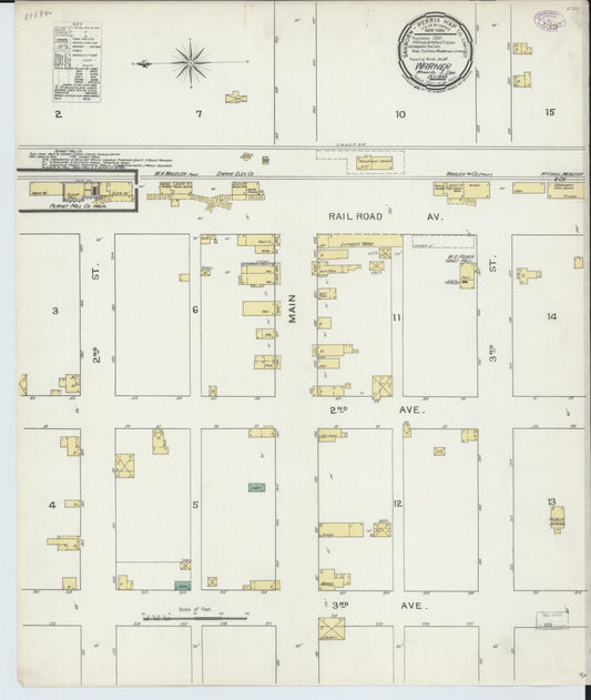 Sanborn Fire Insurance Map from Warner, Brown County, South Dakota (1893), Sheet #0001 - Historic Sanborn Fire Insurance Map Print, vintage old map wall art, antique decor, genealogy gift, South Dakota South Dakota map