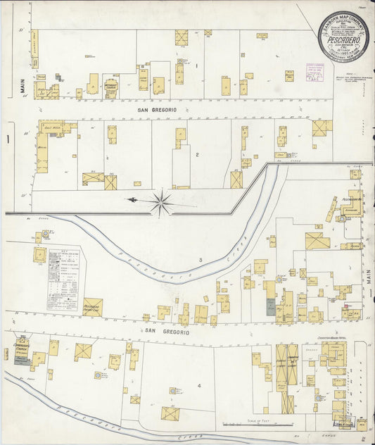 Sanborn Fire Insurance Map from Pescadero, San Mateo, California. (1905) – Historic Sanborn Fire Insurance Map Print