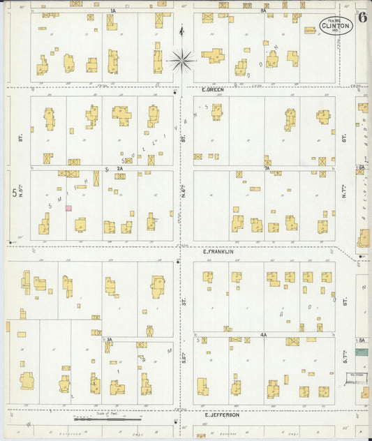 Sanborn Fire Insurance Map from Clinton, Henry County, Missouri (1902), Sheet #0006 - Historic Sanborn Fire Insurance Map Print, vintage old map wall art, antique decor, genealogy gift, Missouri Missouri map