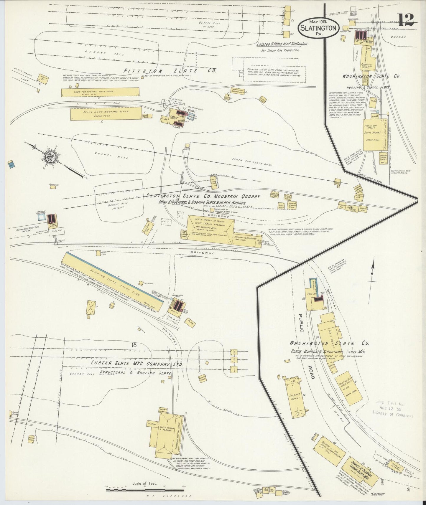 Sanborn Fire Insurance Map from Slatington, Lehigh County, Pennsylvania (1913), Sheet #0012 - Complete Map Set gallery image, historic Sanborn map, vintage wall art, Pennsylvania Pennsylvania