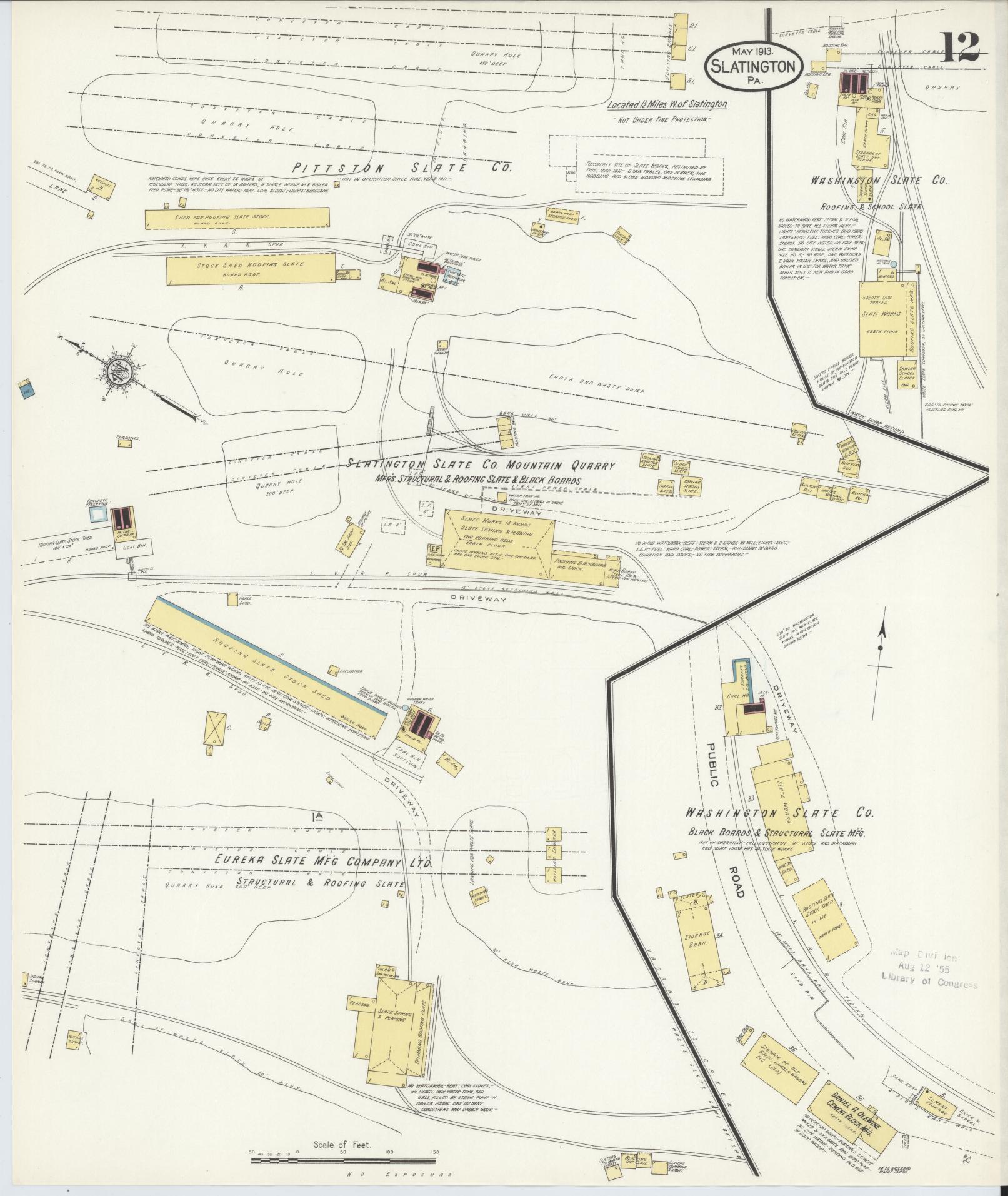 Sanborn Fire Insurance Map from Slatington, Lehigh County, Pennsylvania (1913), Sheet #0012 - Complete Map Set gallery image, historic Sanborn map, vintage wall art, Pennsylvania Pennsylvania
