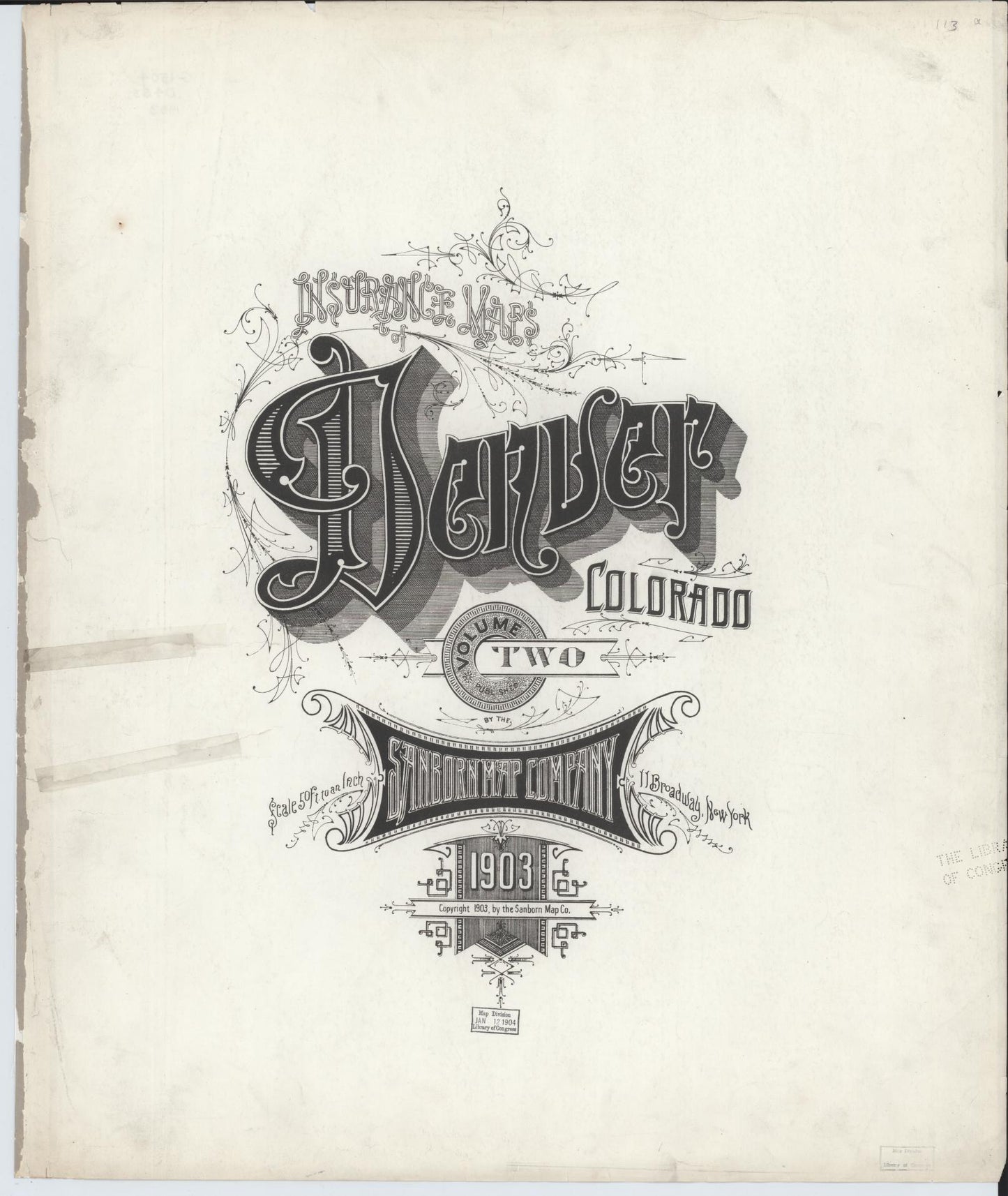 Sanborn Fire Insurance Map from Denver, Denver County, Colorado (1904), Sheet #0001 - Complete Map Set gallery image, historic Sanborn map, vintage wall art, Colorado Colorado