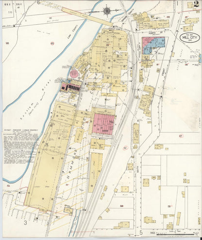 Sanborn Fire Insurance Map from Mill City, Linn And Marion Counties, Oregon (1931), Sheet #0002 - Complete Map Set gallery image, historic Sanborn map, vintage wall art, Oregon Oregon