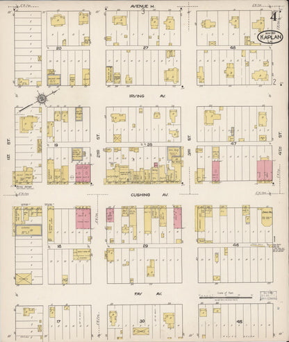 Sanborn Fire Insurance Map from Kaplan, Vermilion Parish, Louisiana (1921), Sheet #0004 - Complete Map Set gallery image, historic Sanborn map, vintage wall art, Louisiana Louisiana