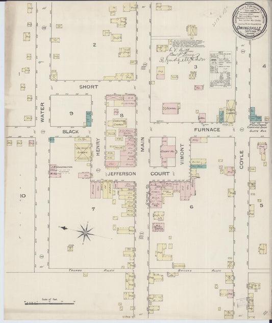 Sanborn Fire Insurance Map from Owingsville, Bath County, Kentucky (1886), Sheet #0001 - Historic Sanborn Fire Insurance Map Print, vintage old map wall art, antique decor, genealogy gift, Kentucky Kentucky map