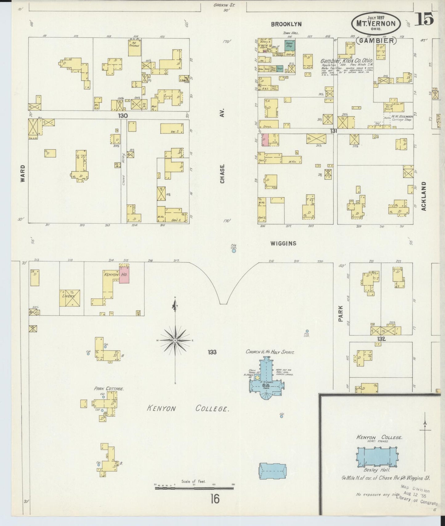 Sanborn Fire Insurance Map from Mount Vernon, Knox County, Ohio (1897), Sheet #0015 - Historic Sanborn Fire Insurance Map Print, vintage old map wall art, antique decor, genealogy gift, Ohio Ohio map