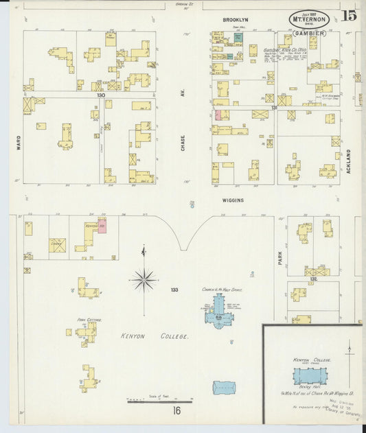 Sanborn Fire Insurance Map from Mount Vernon, Knox County, Ohio (1897), Sheet #0015 - Historic Sanborn Fire Insurance Map Print, vintage old map wall art, antique decor, genealogy gift, Ohio Ohio map